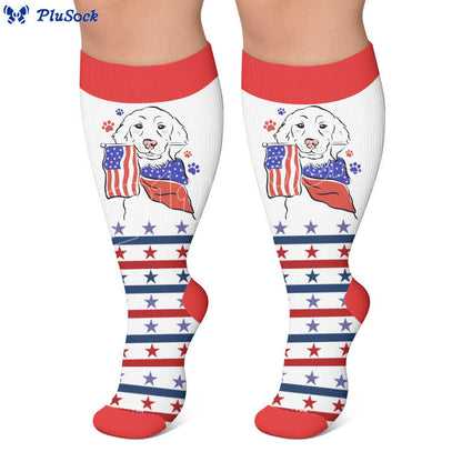 Plus Size Patriotic Dog Compression Socks - image 5