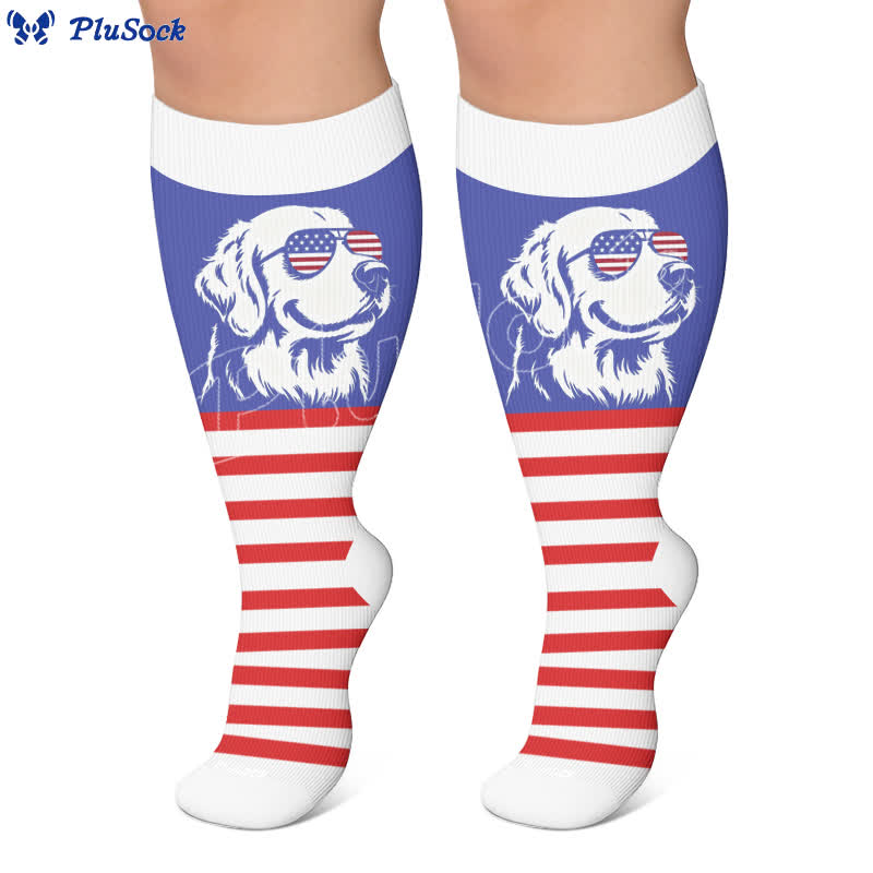 Plus Size Patriotic Dog Compression Socks - image 7