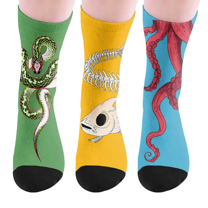 Animal Poses Socks - Multicolor(3 Pairs) - EU37-44(US4-10) - image 10