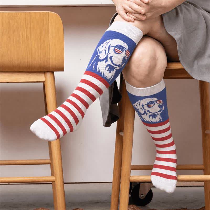 Plus Size Patriotic Dog Compression Socks - image 3