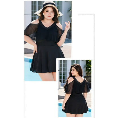 Elegant Mesh Off Shoulder Swimwear - image 1
