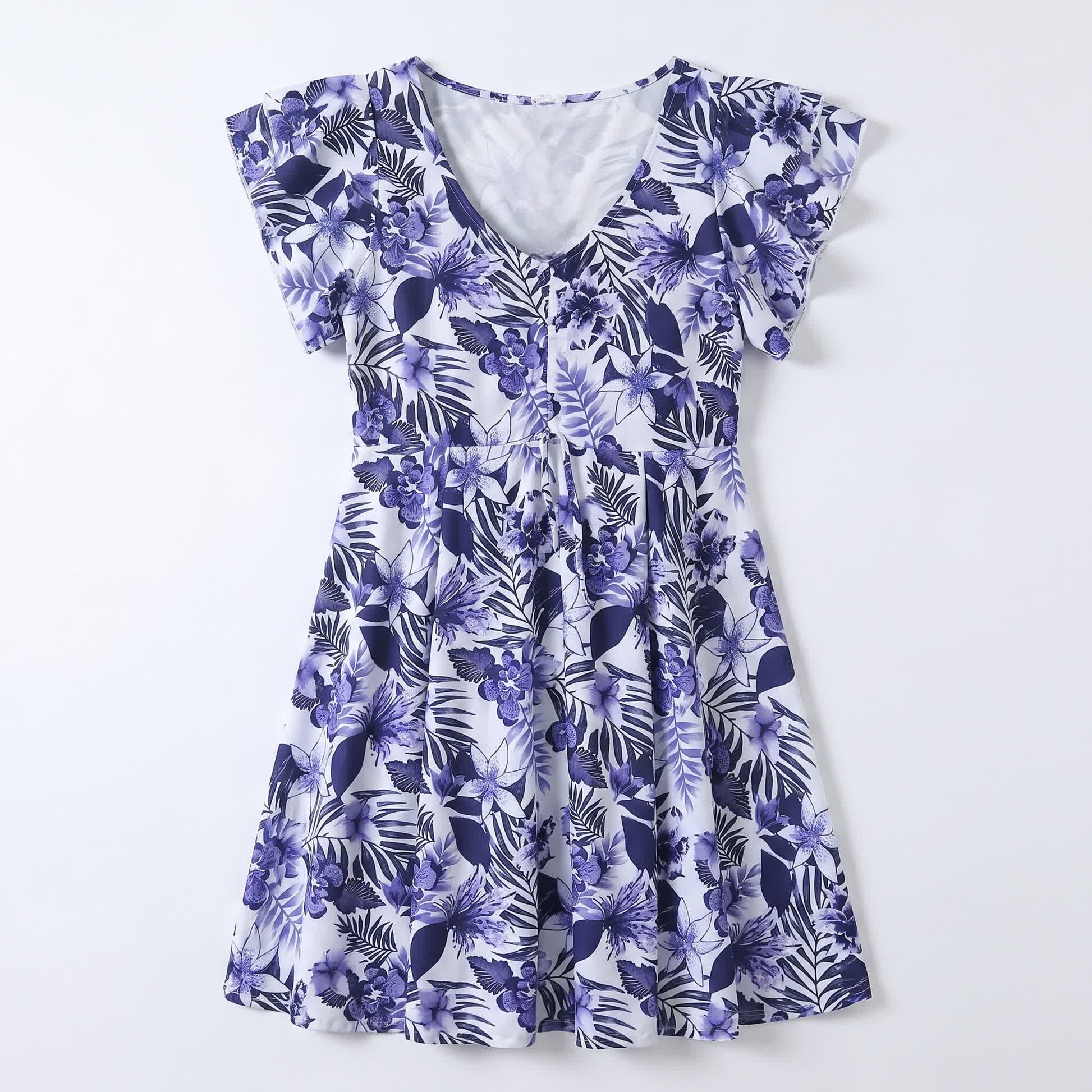 Tropical Leaf V Neck Swimwear - A - 5XL - image 8