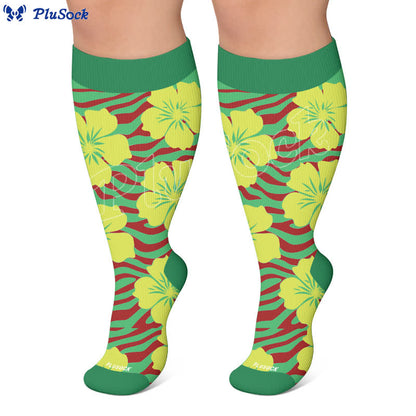 Plus Size Tropical Bloom Compression Socks - image 5