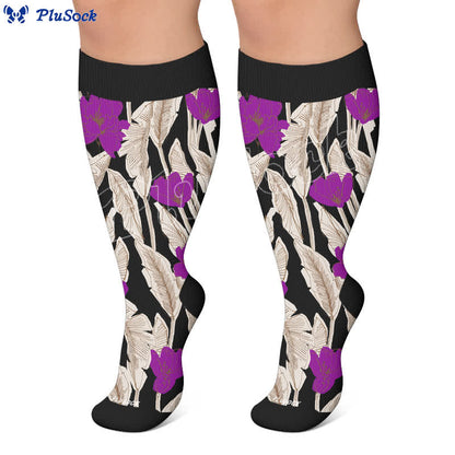 Plus Size Tropical Bloom Compression Socks - image 7