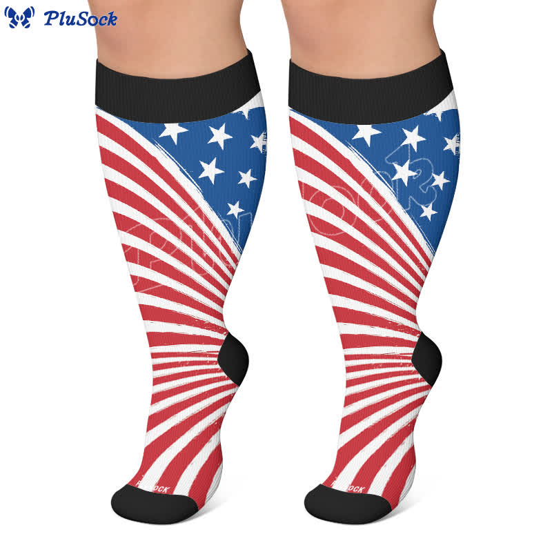 Plus Size Starburst Stripe Compression Socks - image 7