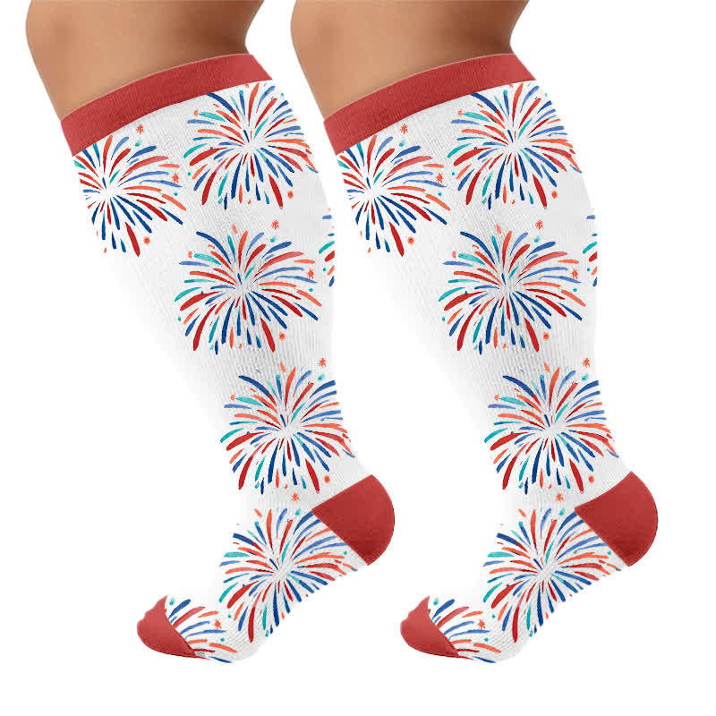 Plus Size Starburst Stripe Compression Socks - image 9