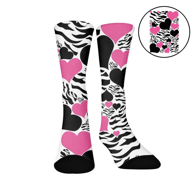 Sexy Heart Leopard Socks - White(1 Pair) - EU37-44(US4-10) - image 7