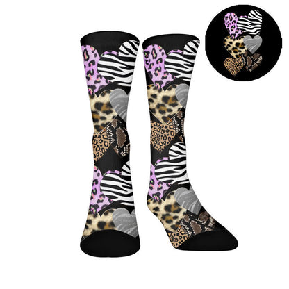 Sexy Heart Leopard Socks - Black(1 Pair) - EU37-44(US4-10) - image 8