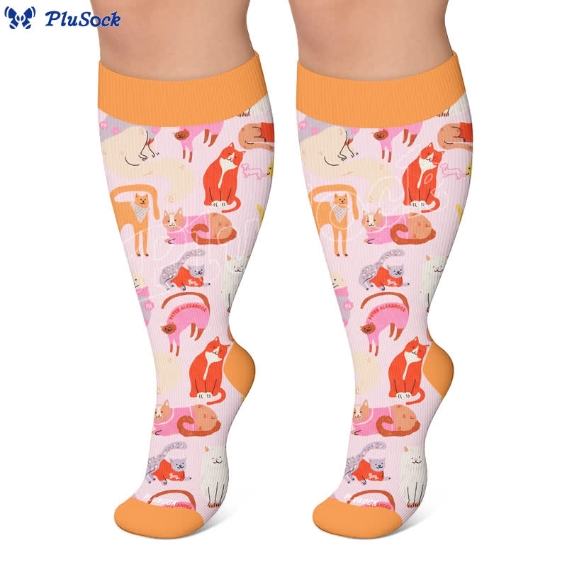Plus Size Cute Cat Compression Socks - image 7
