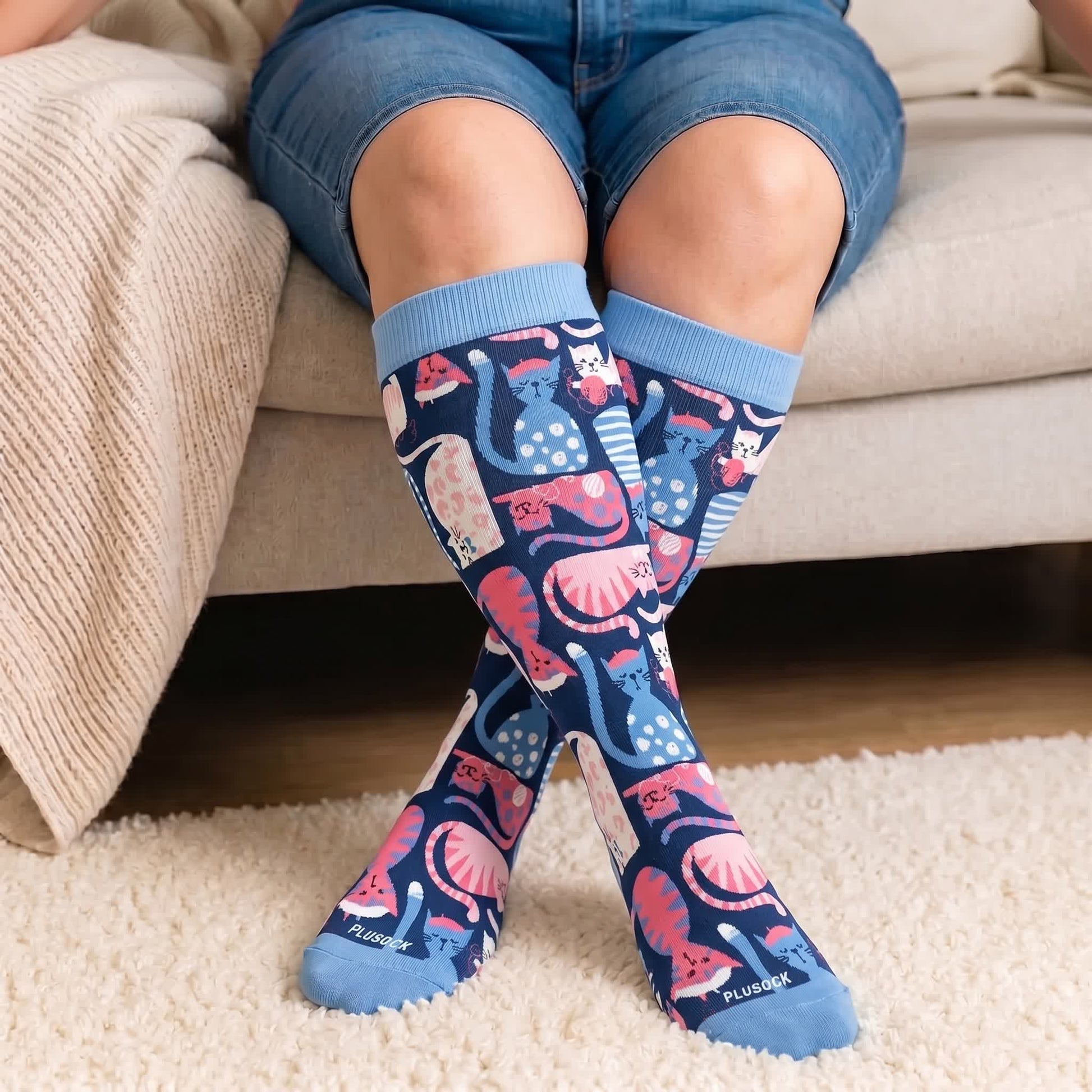 Plus Size Cute Cat Compression Socks - image 2