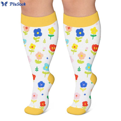 Plus Size Floral Garden Compression Socks - image 7