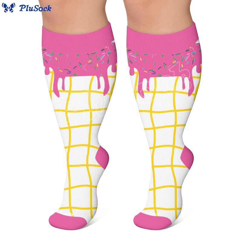 Plus Size Delicious Ice Cream Compression Socks - image 7