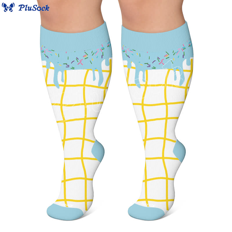 Plus Size Delicious Ice Cream Compression Socks - image 5