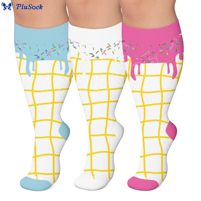 Plus Size Delicious Ice Cream Compression Socks - image 0