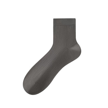 Sheer Herringbone Quarter Socks(4 Pairs) - Dark Grey - EU38-43(US5-9) - image 7
