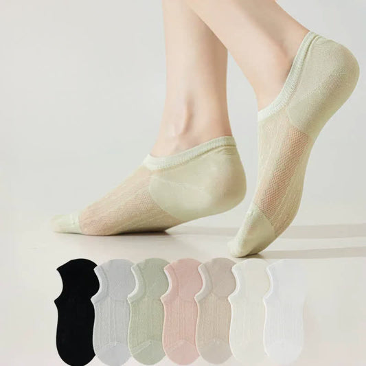 Air Mesh No Show Socks(7 Pairs) - Multicolor - EU35-42(US2-8.5) - image 0
