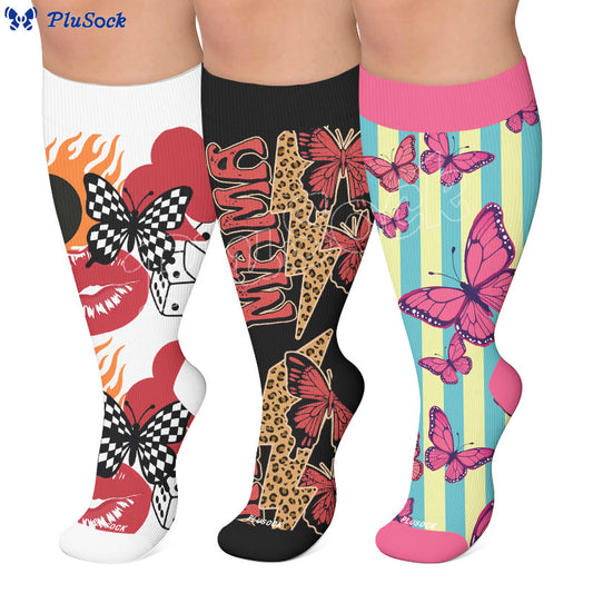 Plus Size Creative Butterfly Compression Socks - image 0