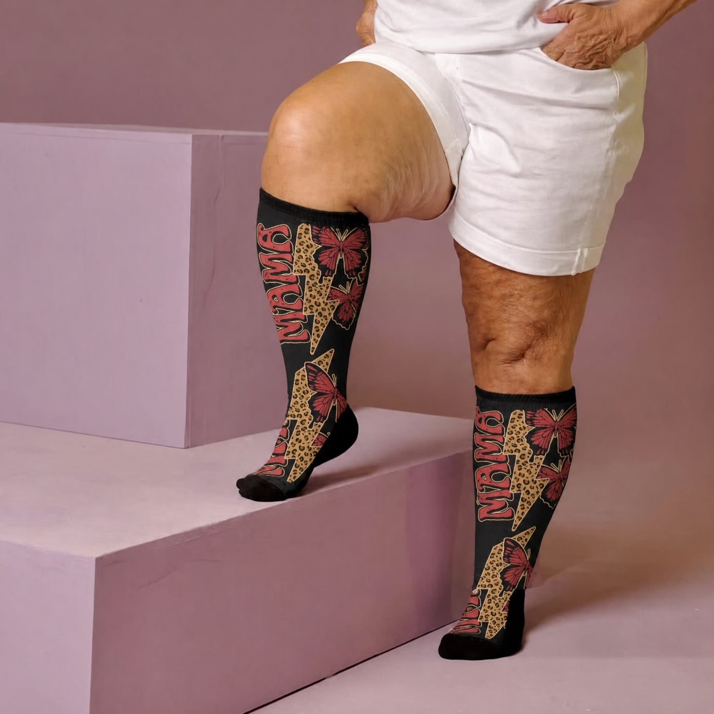 Plus Size Creative Butterfly Compression Socks - image 2