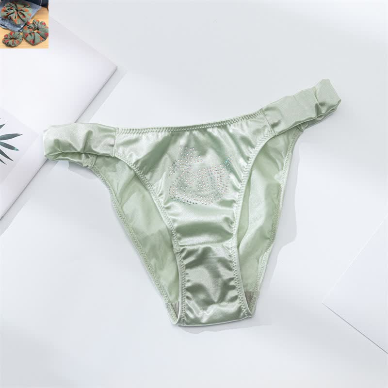 Satin Shine Low Rise Panties(3 Packs) - Light Green - XL - image 15