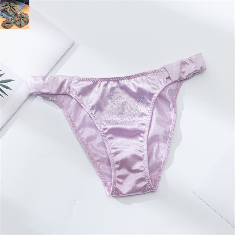 Satin Shine Low Rise Panties(3 Packs) - Light Purple - XL - image 14