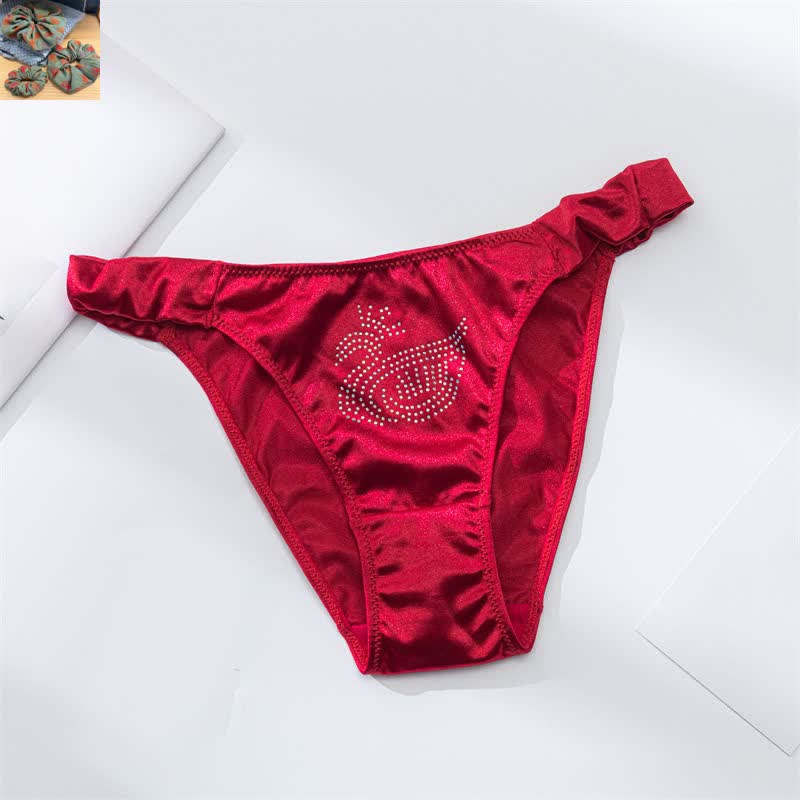 Satin Shine Low Rise Panties(3 Packs) - Wine - XL - image 11