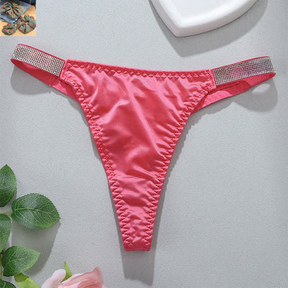 Soft Stretch Low Rise Thong Panties(3 Packs) - Rose - XL - image 9