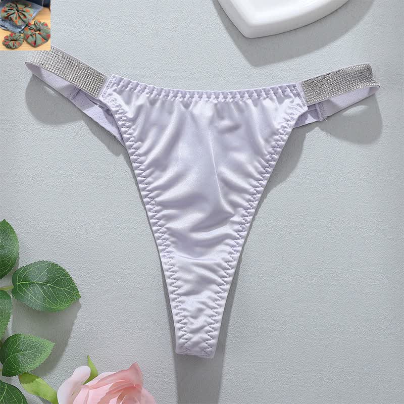 Soft Stretch Low Rise Thong Panties(3 Packs) - Light Purple - XL - image 7
