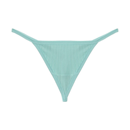 Ribbed Seamless Thong Panties(3 Packs) - Light Blue - XL - image 9