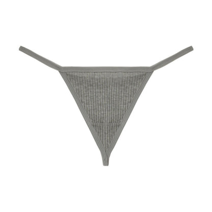 Ribbed Seamless Thong Panties(3 Packs) - Grey - XL - image 14