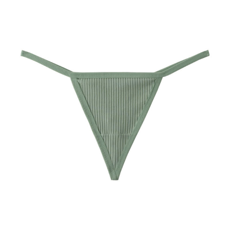 Ribbed Seamless Thong Panties(3 Packs) - Light Green - XL - image 13