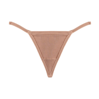Ribbed Seamless Thong Panties(3 Packs) - Nude - XL - image 15