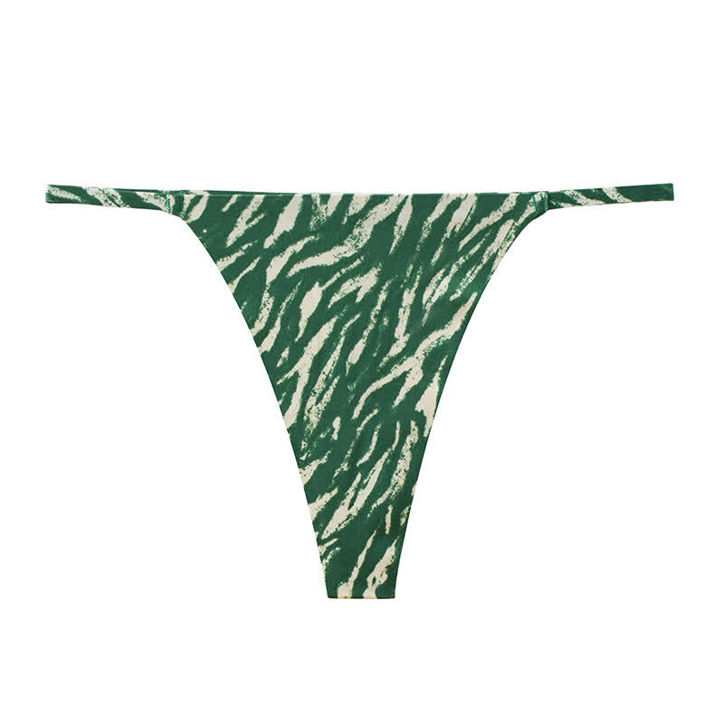 Wild Stripe Thong Panties(3 Packs) - Dark Green - XL - image 9