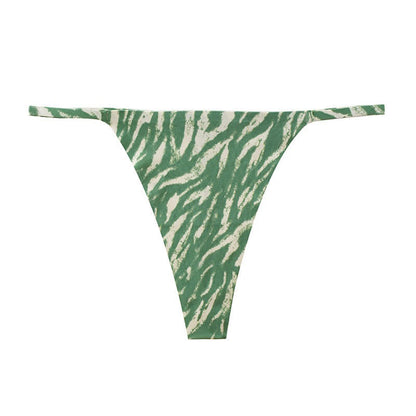 Wild Stripe Thong Panties(3 Packs) - Green - XL - image 8