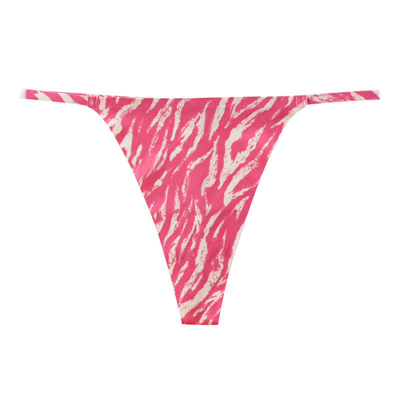 Wild Stripe Thong Panties(3 Packs) - Pink - XL - image 10