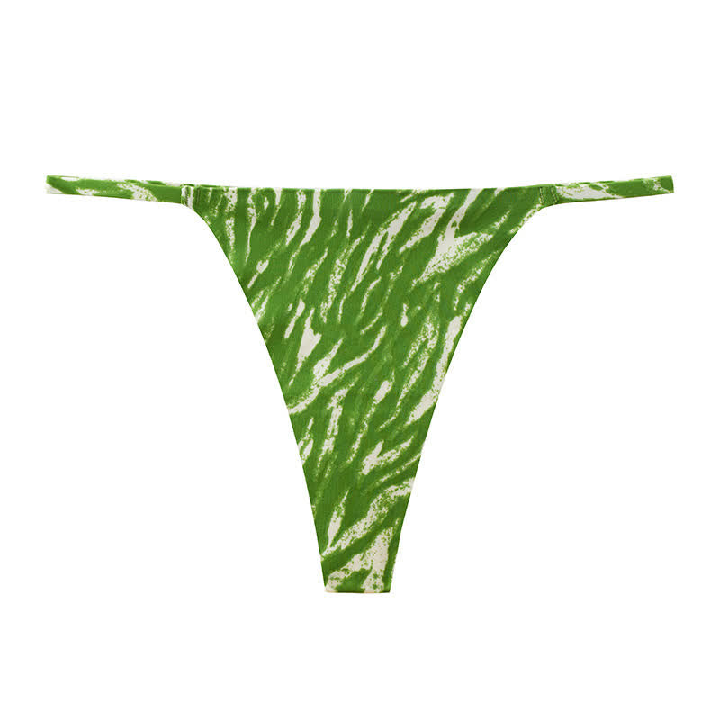 Wild Stripe Thong Panties(3 Packs) - Light Green - XL - image 13