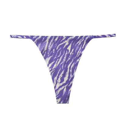 Wild Stripe Thong Panties(3 Packs) - Purple - XL - image 11