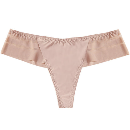 Lightweight Sheer Mesh Thong Panties(3 Packs) - Khaki - XL - image 11