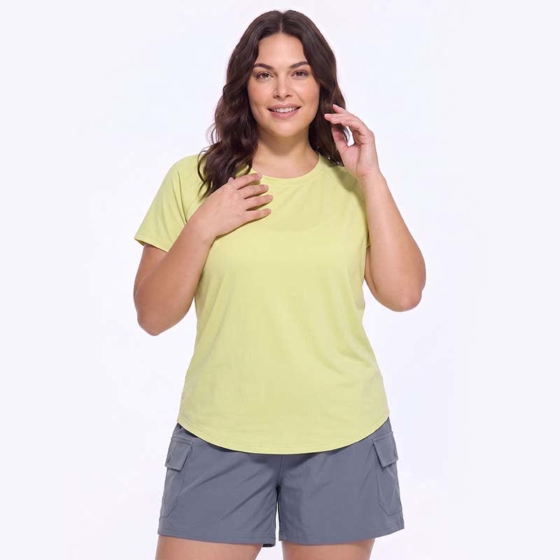 Plus Size Mesh Back Active Top - Green - 5XL - image 4