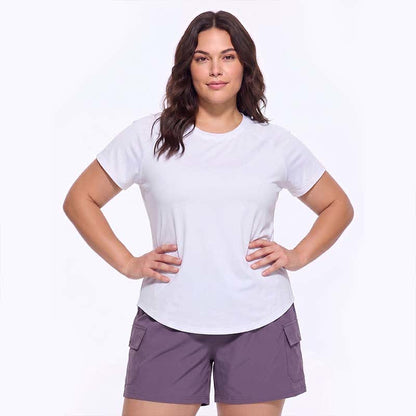 Plus Size Mesh Back Active Top - White - 5XL - image 5