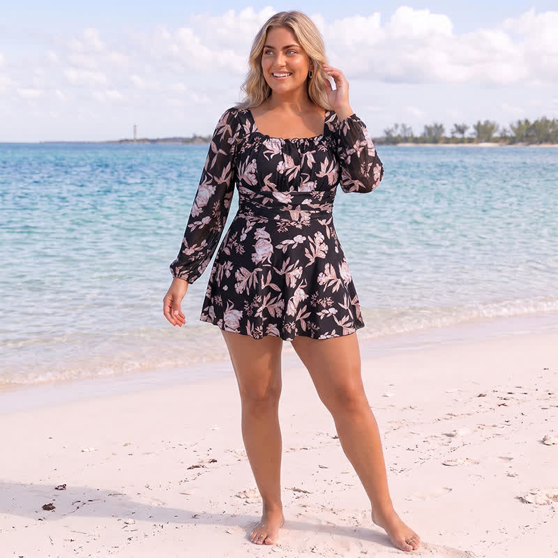 Floral Square Neck Swimwear - image 1