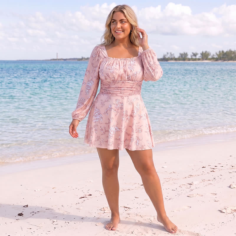 Floral Square Neck Swimwear - image 5