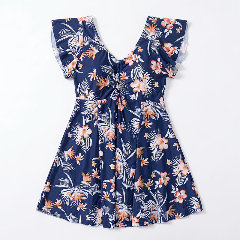 Tropical Floral Cover Up Swim Dress - image 12