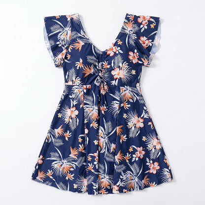 Tropical Floral Cover Up Swim Dress - image 12