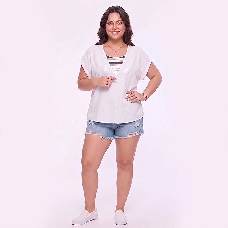 Plus Size Mesh Back Top - image 3