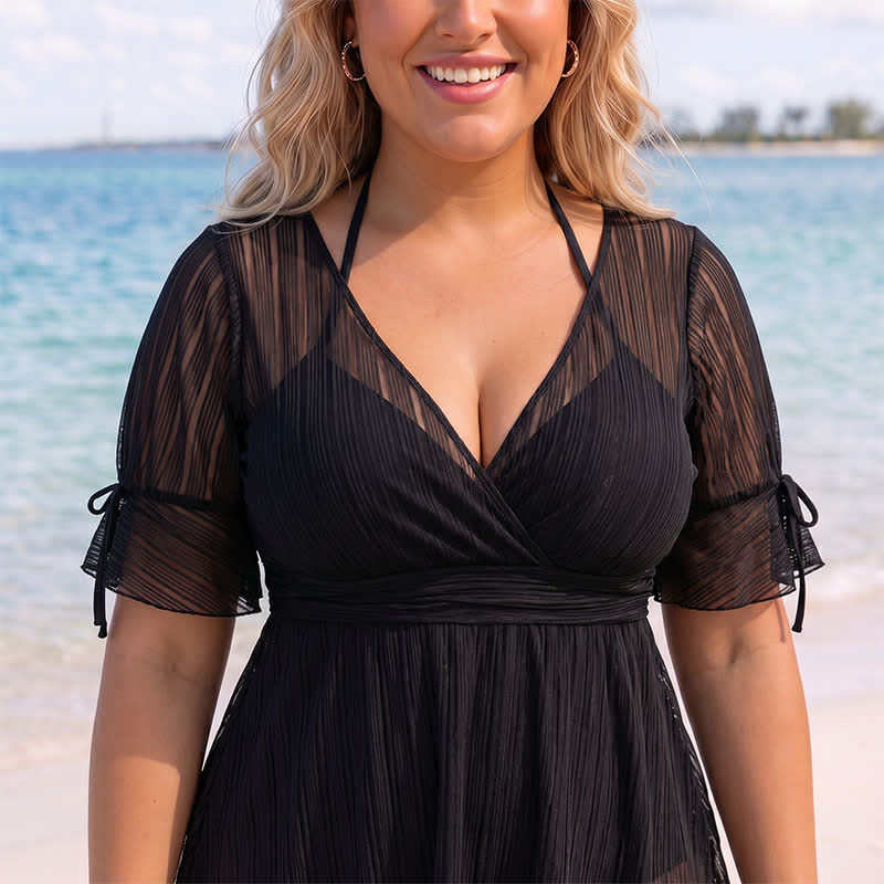 Black Sheer Wrap Swimwear - image 1
