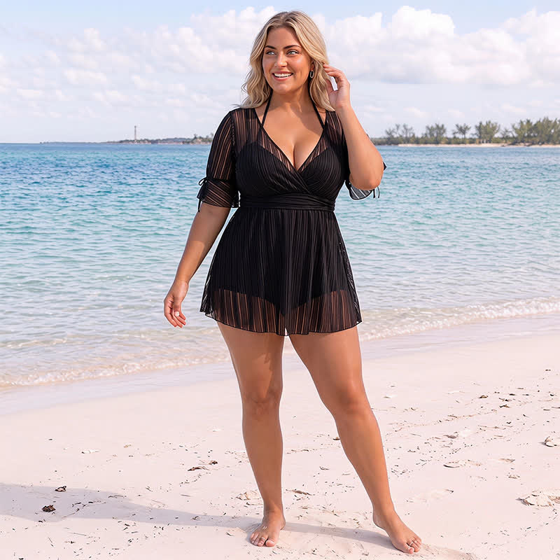 Black Sheer Wrap Swimwear - image 2