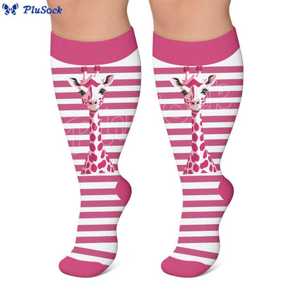 Plus Size Zebra Bow Stripe Compression Socks - image 7