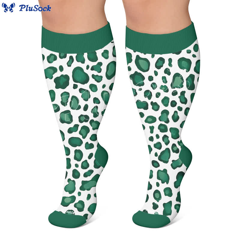 Plus Size Wild Leopard Compression Socks - image 6