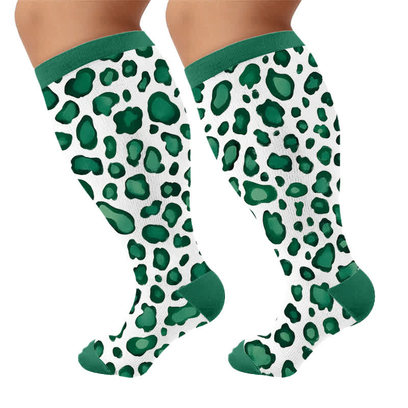 Plus Size Wild Leopard Compression Socks - image 9