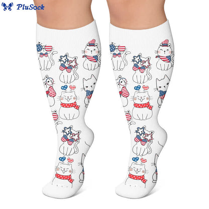 Plus Size Patriotic Heart Compression Socks - image 7